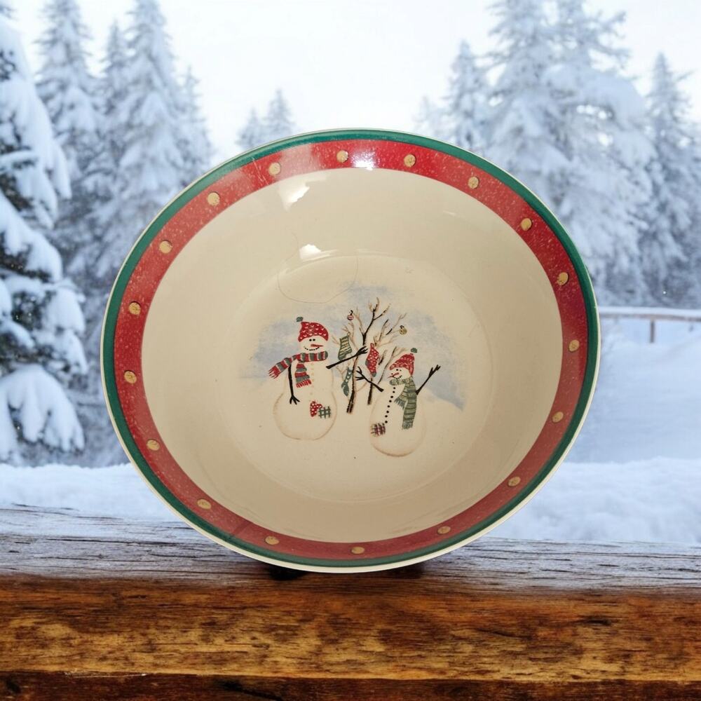 Royal Seasons Snowman Stoneware Soup Cereal Bowl Set of 4 Christmas Holiday
